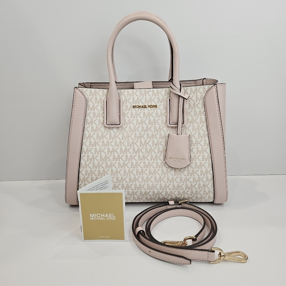 Michael Kors MK Kali Pink Signature Satchel Purse Bag - Brand New!! - Picture 5 of 16